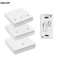 QIACHIP RF 433MHz Remote Control Switch Wireless Smart Light Switch AC 90-250V 10A Module 86 Wall Panel for Bedroom Gallery Lamp Wall Stickers Decals