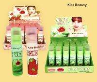 ลิปลูกกลิ้ง No.70496-03B Kiss beauty ลิปทินท์(ว่านหาง-Aloe )(สตอเบอรี่-Strawberry)เนื้อฉ่ำเน้นลุคสุขภาพดี มีความชุ่มชื้นเล็กๆ สีติดทนนาน