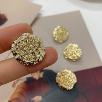 Retro Gold Buttons For Crafts Sewing Accessories Women Shirt Coat Handbag Large Decorative DIY Fashion DESIGNER BUTTON 2Pcs/Lot