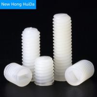 M3 M4 M5 M6 M8 White Nylon Set Grub Screw Plastic Thread Flat Head Metric Headless Slotted Bolt Fasteners