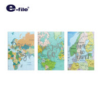 e-file (อี-ไฟล์) สมุดโน๊ตปกอ่อน หน้าปกลายแผนที่ รหัส CNB110 สมุดโน๊ต สมุดบันทึก สมุดจด