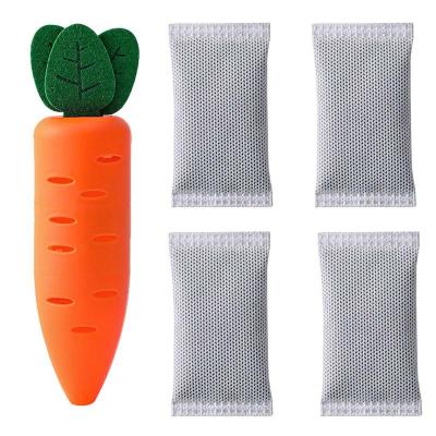 Refrigerator Deodorant Box Carrot-shaped Air Freshener Odor Remove Activated Carbon Box Charcoal Bag For Cabinet Closet Fridge