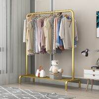 [COD] Hanger Floor Bedroom Rack Fashion Drying Rod Coat Folding