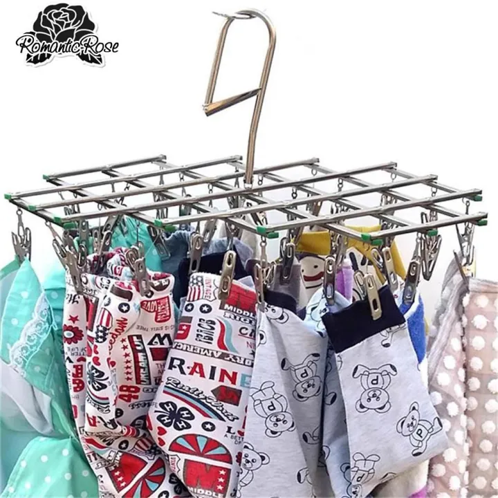 Peg Sock Hanger Underwear Drying Rack Stainless Steel Rustproof Airer