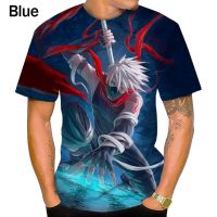 Summer New Fashion Naruto 3D Printing Casual Mens Round Neck Short Sleeve Tops T-shirt