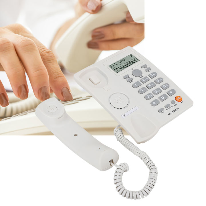 โทรศัพท์ตั้งโต๊ะโทรแฮนด์ฟรีพร้อมจอแสดงผลหมายเลขผู้โทรสำหรับสำนักงานโรงแรมบ้านฯลฯลดเสียงรบกวน-kx-t885โทรศัพท์