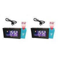 2X Projection Digital Alarm Clock Snooze Function Adjustable Angle Backlight Projector LED Clock with Time Projection