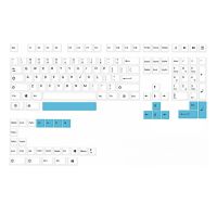 Minimalist White Theme Keycaps PBT Standard Dye Sublimation Process Keycap 143Key Cherry Profile for Mechanical Keyboard