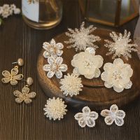 [COD] needle retro temperament pearl flower earrings French design sense Korean simple all-match personality women