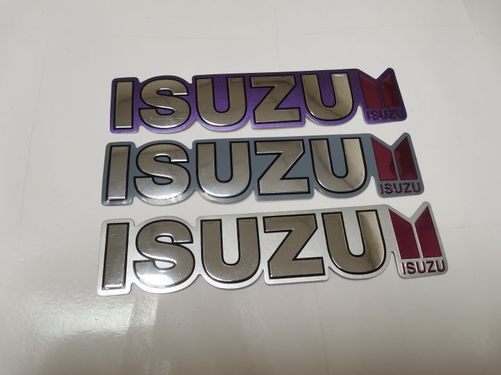 สติ๊กเกอร์ฟอยด์-ปั๊มนูน-คำว่า-isuzu-ติดรถ-แต่งรถ-อีซูซุ-sticker-สวย-งานดี-หายาก-ติดท้ายรถ-ติดประตูรถ-ติดข้างรถ-ติดข้างประตูรถ