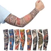 Kho Sẵn SàngGăng ống tay găng tay chống nắng in hình xăm 3D bao tay chống