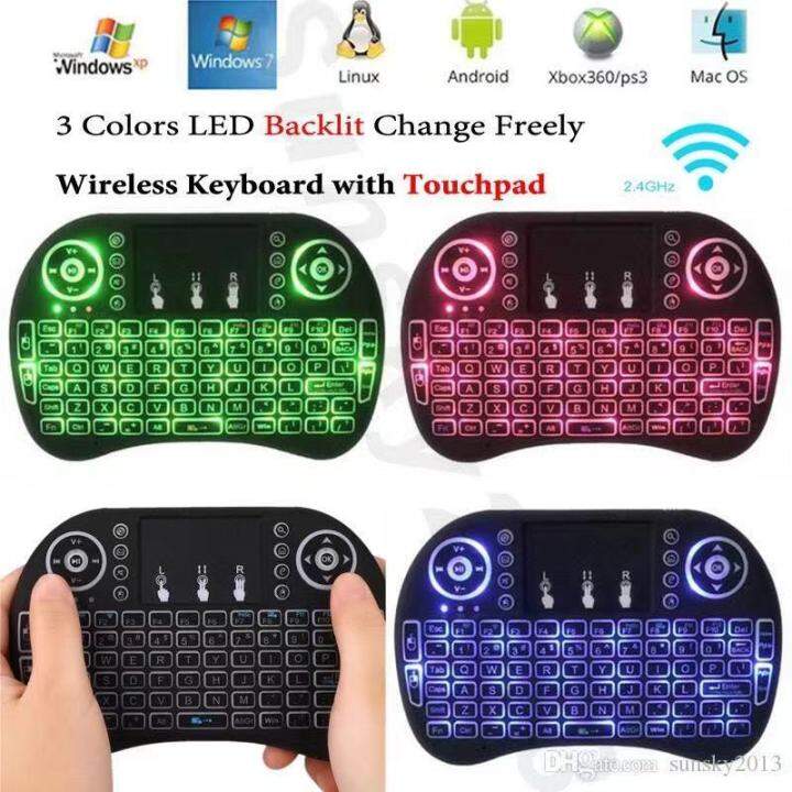 100% Original AMZ 3color Backlight Wireless Mini Keyboard W/Touchpad ...