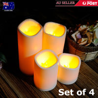 Flickering Candle Flameless Real Wax Lights Candles LED 4PCSFor Home Remote Light