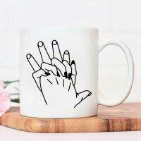 Please Dont Stop Hand Pattern Printed Colored Ceramics Top Design Mug Environmental Protection Water Cup Nordic Coffee Cups