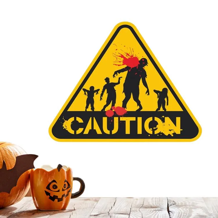 Halloween Warning Stickers Glowing Halloween Decorations for ...