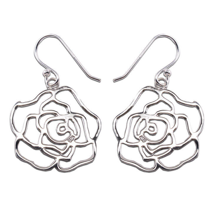 thai-design-earrings-flower-925-sterling-silver-ลวดลายไทย-น่ารักทำจากมึอลวดลายไทยตำหูเงินสเตอรลิงซิลเวอรสวยของฝากที่มีคุณค่า