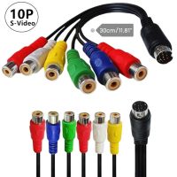 10 Pin s-video ke Perempuan RGB 6 RCA 10 Pin Din s-video laki-laki kabel komponen 30cm untuk PC HDTV RGB Kabel Komponen