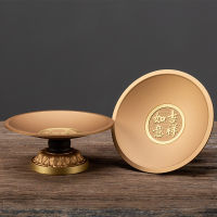 Buddha Front Plate Household Indoor Enshrine God of Wealth Fruit Tray Tribute Fruit Plate Buddha Worship in Buddhist Hall Fruit Plate Tribute Plate Pure Copper