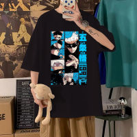 Jujutsu Kaisen เสื้อยืด Satoru Gojo เสื้อยืดพิมพ์ลายฮาราจูกุสไตล์การ์ตูนเสื้อหลวมสบายๆฤดูร้อน