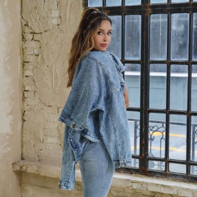 2021Korean Fashion Denim Woman Jacket Spring Autumn Oversize Jean Jacket Long Sleeve Turn-down Collar Female Outerwear Loose