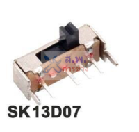 สวิทช์ เลื่อน Slide switch Toggle switch 4 ขา ขนาด 4.3x12.7mm #สวิทช์เลื่อน(4ขา,SK13D07) (1 ตัว)