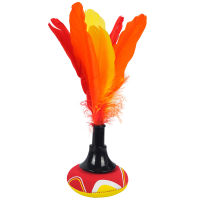 Beach Shuttlecock Widely Used Kick Shuttlecock Lightweight Feather Foot Sports Toy For Indoor Outdoor Children Adults Orange Red