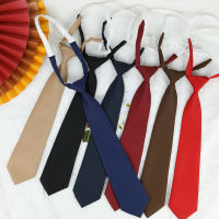 Lazy JK Small Necktie Black Wine Red Solid Dark Blue Korean Women Sweet Grils Student Basic Style School Uniform Classic Ties Nails Screws Fasteners