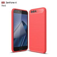 เคส ZE554KL Asus Zenfone 4ซิลิโคนคาร์บอนไฟเบอร์ฝาครอบกันกระแทกเนื้อลายขนแปรงเคสยาง