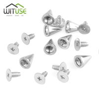 【CW】 10/20/50/100pcs Spikes Cone Studs Metal 10mm Spots Rivet Screw Leather craft Silvery Handcraft Accessories