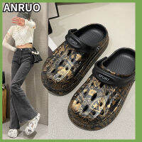 ANRUO รองแตะลำลองมีรูอเนกประสงค์สำหรับผู้หญิง,รองเท้าแตะสวมใส่สบายกันลื่นทนทานเหมาะสำหรับช่วงฤดูร้อน