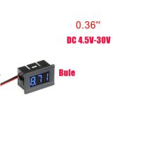 เครื่องทดสอบเครื่องวัดแรงดันไฟฟ้าแบบดิจิตอลขนาดเล็ก Dc 4.5V ถึง30V แรงดันไฟฟ้าโวลต์มิเตอร์แบบดิจิตอลแผงมิเตอร์รถรถมอเตอร์ไซค์ Electromobile สีแดง/สีฟ้า/สีเขียว