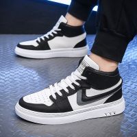 HOT11★Mens High Top Sneakers New Fashion Lace Up Platform Cal Shoes for Men Trend Male Students Sports Shoes Wear-resistant Flats