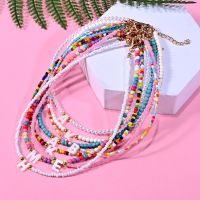 【CW】♝▬  Bohemia Beaded Choker Necklace Short A-Z Pendant Female Neck Chains Bead Jewelry 2021