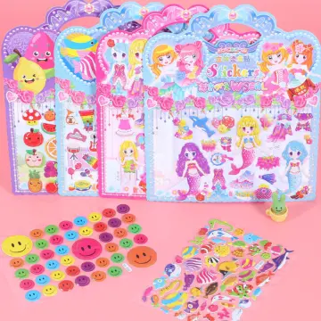 6/8/10/12 Sheets Beauty Lovely Princess 3D Dress Up Stickers Cartoon Change  Clothes DIY Kawaii Sticker Toys for Kids Girls Gifts