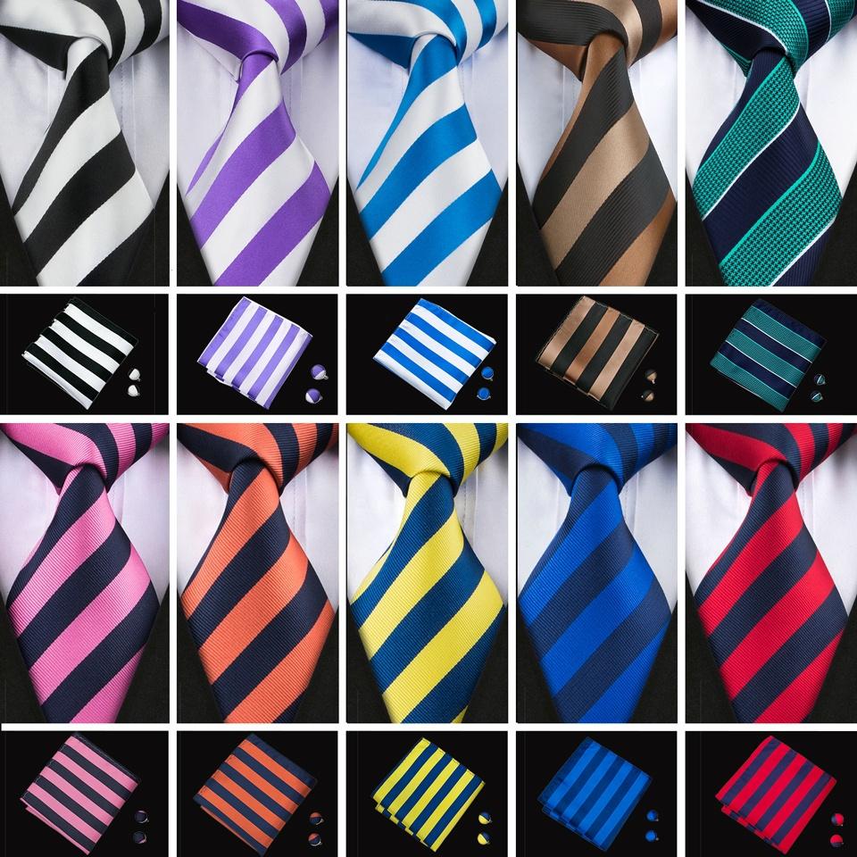 Neckties Designer For Men Blue Fashion Silk Woven Cufflink Set For Wedding Party 