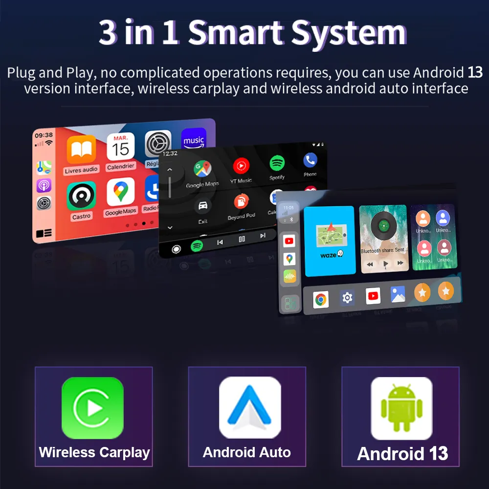 SALE／90%OFF】 カーナビ CarPlay AI Box ミラーリング Android Auto android 13.0モデル  ディスプレイオーディオ Youtube Netflix Primeなど