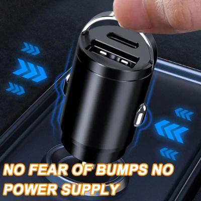 100W Car Charger Mini Dual Usb Type-c Pd Car Phone Fast Pull Charger Ring Adapter Hidden Charge D5E2