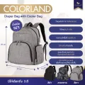 Colorland BP155 กระเป๋าใส่ผ้าอ้อม มีกระเป๋าอุณหภูมิที่ถือแยกอิสระได้ กระเป๋าเก็บนมแม่ กระเป๋าใส่ผ้าอ้อม กระเป๋าเก็บเครื่องปั๊มนม Diaper + Cooler. 