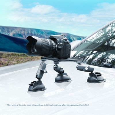 Telegin รถกลางแจ้งสำหรับ Gopro11/10กล้องเพื่อการกีฬาขาตั้งกล้องที่วางมือถือดูดติดรถยนต์เลนส์กล้องดิจิทัลที่เปลี่ยนได้