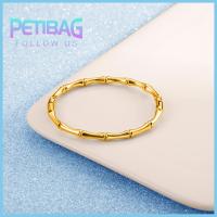 PETIBAG ทองสีทอง กำไลไม้ไผ่ เงินสีเงิน เหล็กไร้สนิม สร้อยข้อมือเทรนด์ คลาสสิกแบบคลาสสิก เล็กๆน้อยๆ กำไลข้อมือลูกบอล สำหรับผู้หญิง