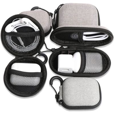 WEARE Dompet Koin หูฟังถุงป้องกันเคสฮาร์ดดิสก์โทรศัพท์มือถือที่ทนทานขนาดเล็กสำหรับเดินทาง,กระเป๋าเก็บหูฟังอุปกรณ์เสริมสำหรับชาร์จกระเป๋าซิป EVA