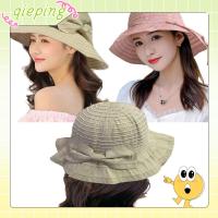 QIEPING สาวๆ พับเก็บได้ หมวกโบสถ์ bowler Cloche หมวกบีนนี่ หมวกปีกกะลา Fedora หมวกล่าสัตว์ตกปลา หมวกชาวประมงหมวก หมวกกันแดดหมวก หมวกชายหาดฤดูร้อน หมวกทรงถัง