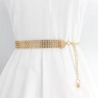 HOT★Gold Elastic Belt for Women Flower Leaf Ladies Waist Belts for Dresses Stretch Skinny Metal Female Belt Elastische Riem