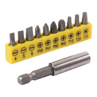 10ชิ้นบิต Hex บิตเมตริก Allen Hex Bits 1/4 "Hex Shank 50มิลลิเมตรยาวลูกบอลแม่เหล็กบิต