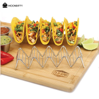 ผู้ถือ Taco เม็กซิกันพิซซ่าม้วนชั้นวาง Burrito มันฝรั่งทอด Rack Shells Taco Rack สแตนเลส Creative Tableware แพนเค้ก Stand