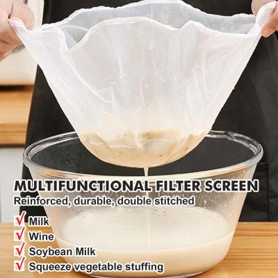 Soy Milk Wine Filter Bag Nut Milk Bag Tea Coffee Oil Net Yogurt Mesh Kitchen Food Nylon Bags Filter Filter Reusable R8J1