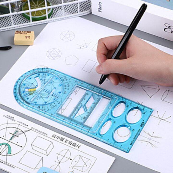 cw-multi-function-ruler-set-figure-school-mathematics-template-with-holes-ruler