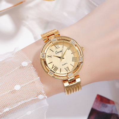 นาฬิกาข้อมือผู้หญิงแฟชั่น2023นาฬิกาข้อมือประดับเพชรรุ่นใหม่นาฬิกาควอตซ์กันน้ำสำหรับผู้หญิง