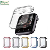 Migeet เคสพร้อมฟิล์มป้องกันหน้าจอ TPU อ่อนสำหรับนาฬิกา Apple 45/41/44/40/42/38มม. ซีรีส์8/7 /Se/ 6/5/4/3/2/1