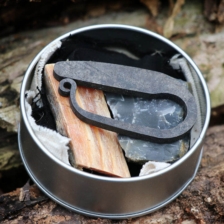 Bushcraft outdoor camping flint flint flint carbon fiber cloth ignition